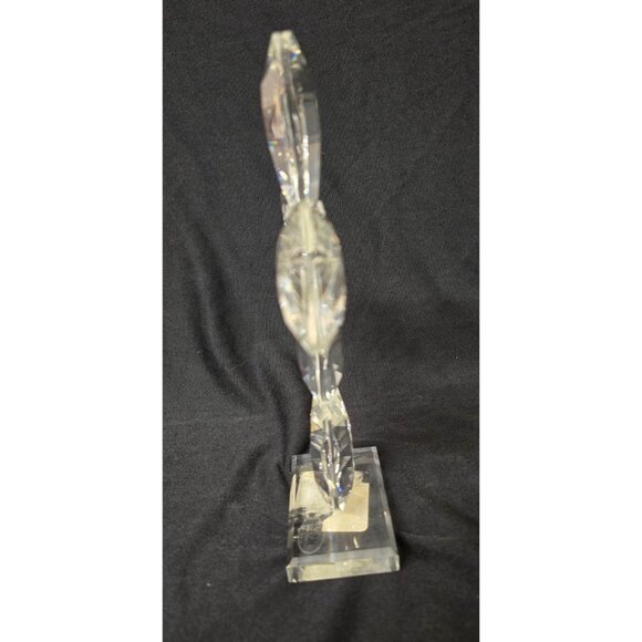 9" Oleg Cassini Crystal Cross Figurine Bless This House Inscription On Base - Picture 4 of 4